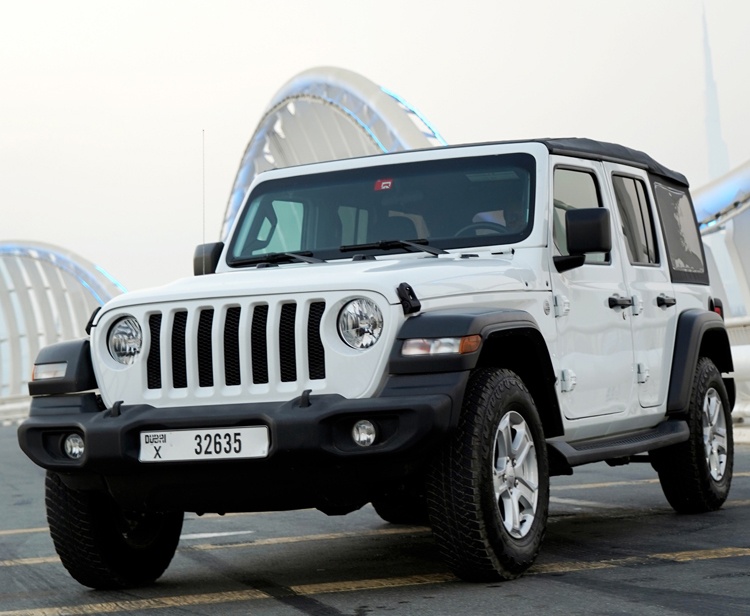 JEEP WRANGLER  أبيض 2020 تأجير دبي