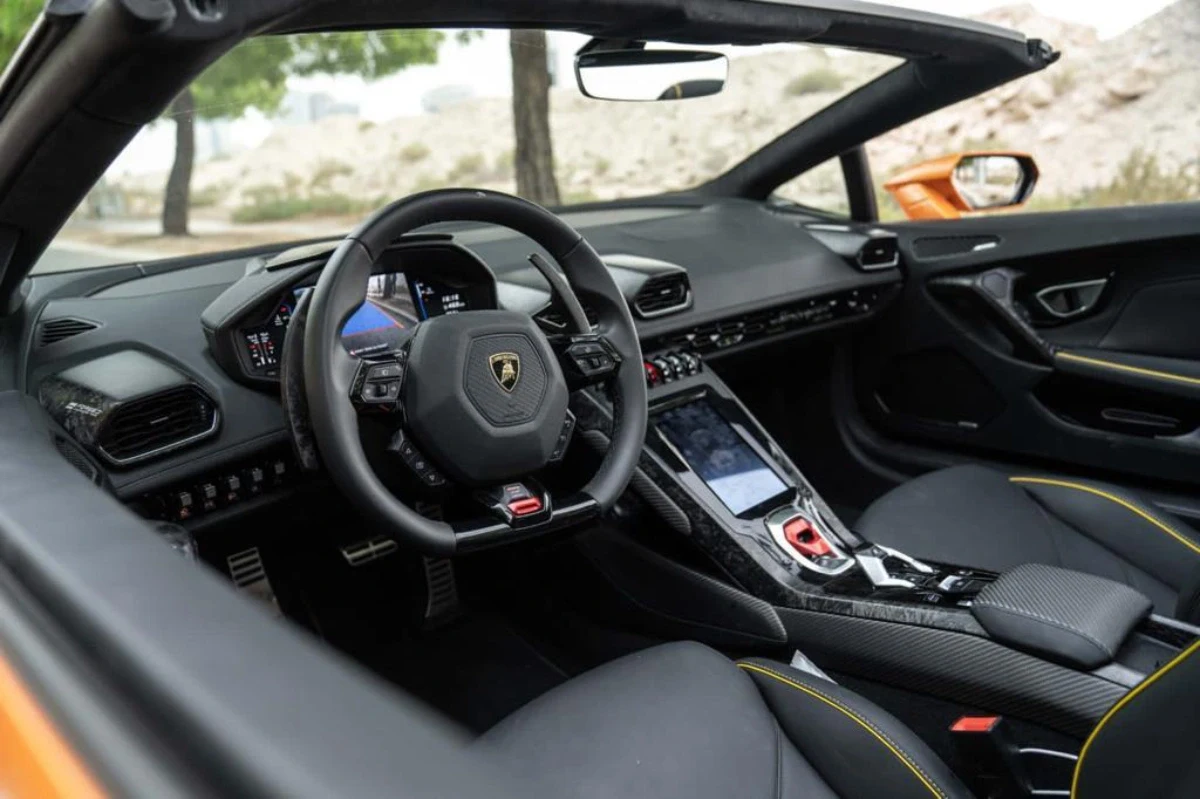 hire Lamborghini Huracan  ORANGE 2023 in dubai