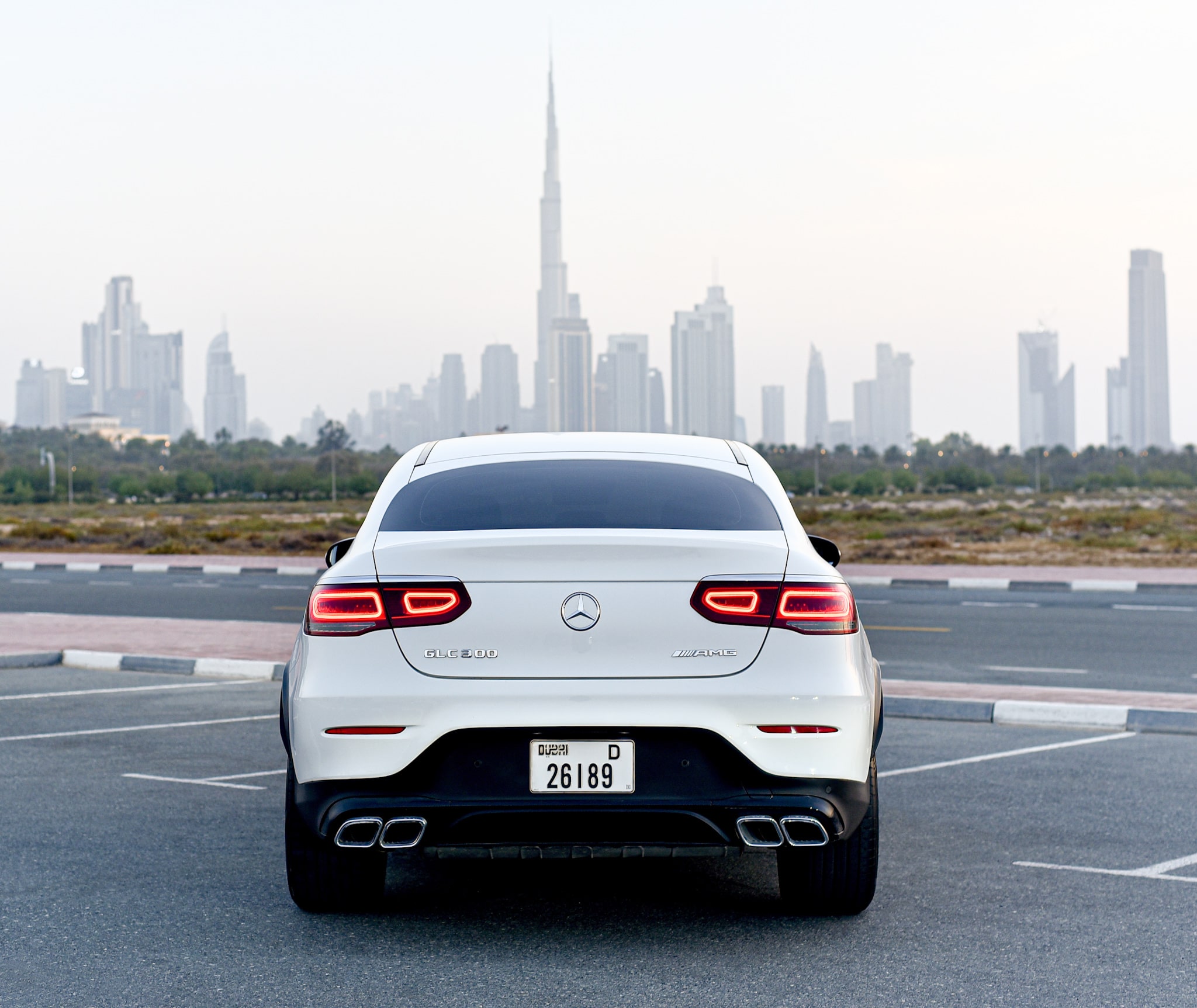 hire Mercedes Benz GLC 300 WHITE 2020 in dubai