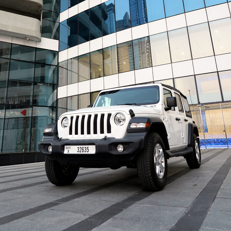 تاجير JEEP WRANGLER  أبيض 2020 فى دبي