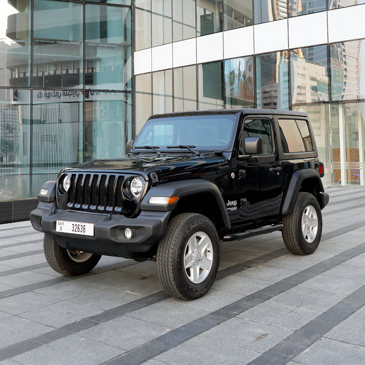 تاجير JEEP WRANGLER SPORTS أسود 2020 فى دبي