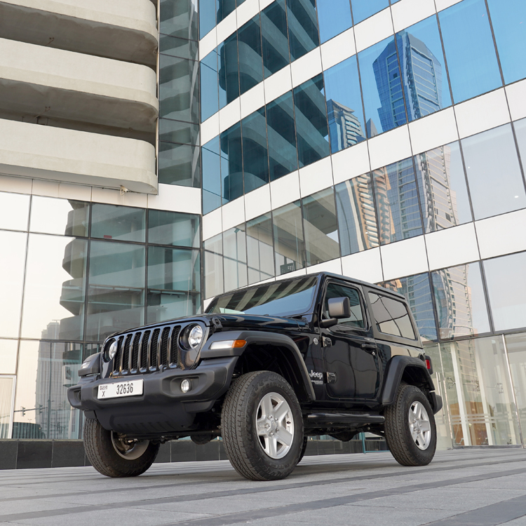 استئجار JEEP WRANGLER SPORTS أسود 2020 طويلة الأمد في دبي